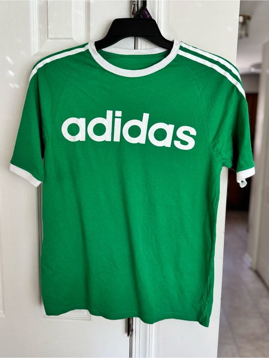 adidas Other - Adidas Green T-Shirt Men’s Medium Logo Tee White Stripes Cotton NWOT